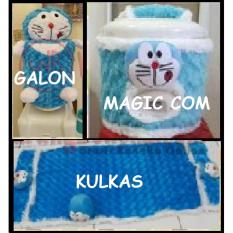 PAKET Hemat Home Set 3 In 1 GKM ( Sarung Galon, Sarung Kulkas,Sarung Mejikom / Magic com / Rice cooker ) DORAEMON Biru Berkualitas,..