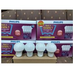 Paket Lampu LED Philips 10,5w 10.5 w 10w 10watt Promo Unicef Beli 3 Gratis 1
