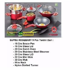 Paling Laku Panci Set Supra Rosemary 9 Pcs- Merah