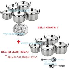 Panci Kingko 5 Pcs America High Pots + Kukusan - Beli 1 GRATIS 1 (TOTAL 10 PCS+BONUS 2 PCS SENDOK SAYUR)