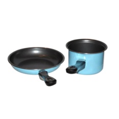 Panci set pastela 14 cm + Fry pan 20 cm - Biru
