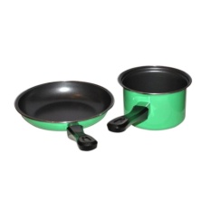 Panci set pastela 14 cm + Fry pan 20 cm - Hijau