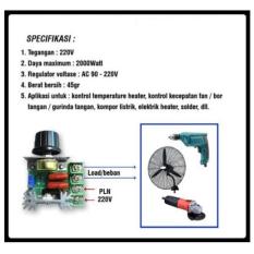 Pengatur Kecepatan/Dimmer AC 220V 2000 Watt