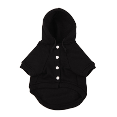 Bulu Hewan Peliharaan Saku Baju Hoodie (Hitam-XL)