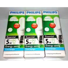 Philips Essential 5 Watt - CDL/Putih - 3 Pcs