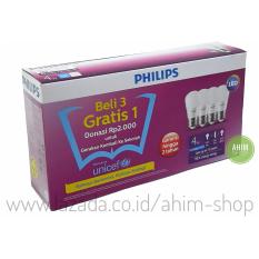 PHILIPS Lampu LED Bulb 4W = 40W Paket Beli 3 Gratis 1 - Cool Daylight (Putih)