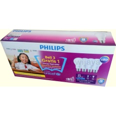 PHILIPS LED Bulb 8W Multipack UNICEF Paket Beli 3 Gratis 1 - Putih