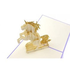 Poplife Warna-warni Unicorn 3D Perhatian Hingga Kartu Ucapan untuk Semua Kesempatan-Pecinta Hewan, Pelangi Theme, sihir Makhluk-Lipat Datar, Cocok untuk Surat-Ulang Tahun, Wisuda, Terima Kasih, hari Ibu-Internasional