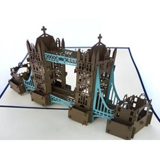 PopLife London Tower Bridge 3D Pop Up Kartu Ucapan untuk Semua Kesempatan-UK Traveler, Arsitektur dan Pecinta Sejarah-Folds Flat-Ulang Tahun, Hari Ibu, Wisuda, Pensiun, Ulang Tahun-Intl