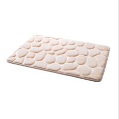 Praktis Berkualitas Tinggi Hot Jual 40x60 Cm 3D Batu Nonslip Carpet Shower Lantai Pebble Flanel Kamar Mandi Bath Rug- INTL