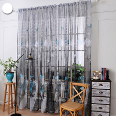 Praktis Promosi Eropa Bike Print Fine Terylene Bahan Kanvas Bantal Sofa Kain Tirai untuk Jahit DIY Taplak Meja Cushion Cover Blue -Intl