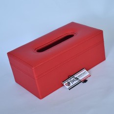 PREMIUM QUALITY TISSUE BOX Tempat Tisu Kulit Oscar Mobil Rumah Kantor - Merah