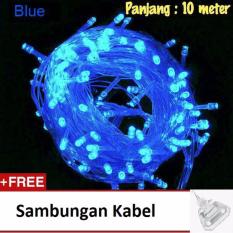 Lampu Tumblr Hias LED 10 Meter Biru + Free Colokan Sambungan Kabel