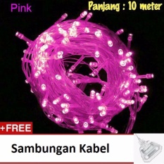Prime Lampu Hias LED 10 Meter Pink+ Free Colokan Sambungan Kabel