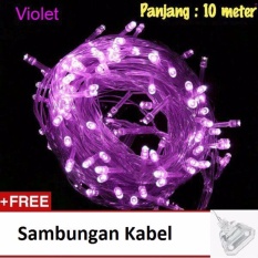 Lampu Tumblr Hias LED 10 Meter Ungu Violet+ Free Colokan Sambungan Kabel