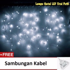 Lampu Hias LED Tirai 3 Meter + Sambungan Kabel - Putih