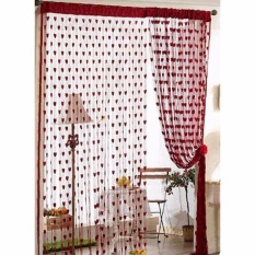 Prime Tirai Benang Cantik Motif Love 1 Pcs - Maroon