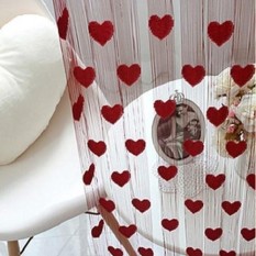 Prime Tirai Benang Cantik Motif Love 1 Pcs - Maroon