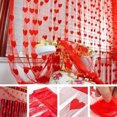 Prime Tirai Benang Cantik Motif Love 1 Pcs - Merah
