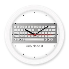 Programmer Hanya Keyboard Need U Diam Tidak Berdetak Bulat Dinding Dekoratif Jam Baterai Motif -Internasional