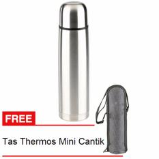 Q2-6050 Vacuum Flask Termos Air Stainless Steel - 0.5 Liter (Gratis Tas Termos Mini Cantik)