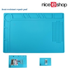 Qoovan Panas Isolasi Silikon Pad Mat Mat Soldering Repair Station Maintenance Platform untuk untuk Solder Besi, Memperbaiki Ponsel Komputer, dan Lainnya, Biru-Intl
