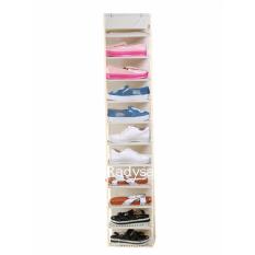 Radysa Hanging Shoe Organizer Rak Sepatu Gantung Tanpa Resleting - Cream