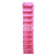 Radysa Rak Sepatu Gantung Resleting - Pink