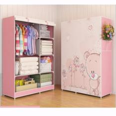 Rak Baju Serbaguna Lemari Baju Serbaguna Wardrobe Cloth Rack with cover Furniture Murah Bear