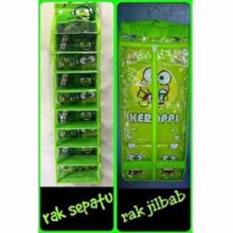 Rak Gantung 2IN1 Rak Sepatu,Rak Jilbab (SEPATU,JILBAB) KEROPI Hijau FULL SLETING