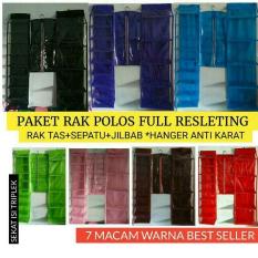 LARISSA D'ORGANIZER - Rak Gantung SET 3IN1 SEPATU, TAS, HIJAB - MERAH POLOS