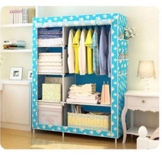 Rak Lemari Baju Cloth Rack With Multifungsi ( Lemari Kain Non Woven) - Warna BIRU
