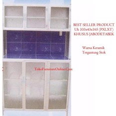 Rak Lemari Piring Dapur Alumunium Keramik 3 Pintu Rata