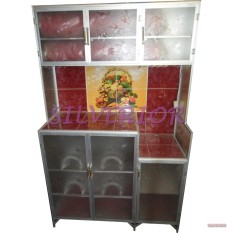 Rak Lemari Piring Kaca Aluminium Magic Com Non Roda 3 Pintu JABODETABE