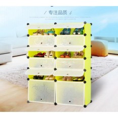 Rak Lemari Sepatu Plastik DIY 3 Pintu Combination