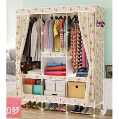 Rak Pakaian Lemari Besar dengan Rak Kayu - DIY-C9