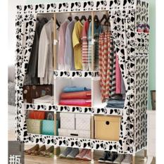 Rak Pakaian Lemari Besar dengan Rak Kayu - DIY-C9