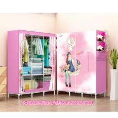 Rak Pakaian Plastik Furniture Murah Lemari Baju Gantung Lemari Handuk Lemari Sprei Handuk Tas Pink Girl 3 Kolom