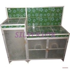 Rak Piring Kaca Aluminium Meja Kompor Gas KHUSUS JABODETABEK