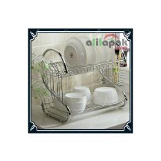 Rak Piring Minimalis 2 Susun Stainless Rakitan Modern Anak Kost Murah