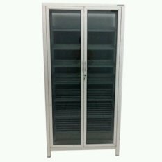 best seller!!!terlaris!!!rak sepatu 2 pintu alumunium dan kaca(jakarta dan tangerang)