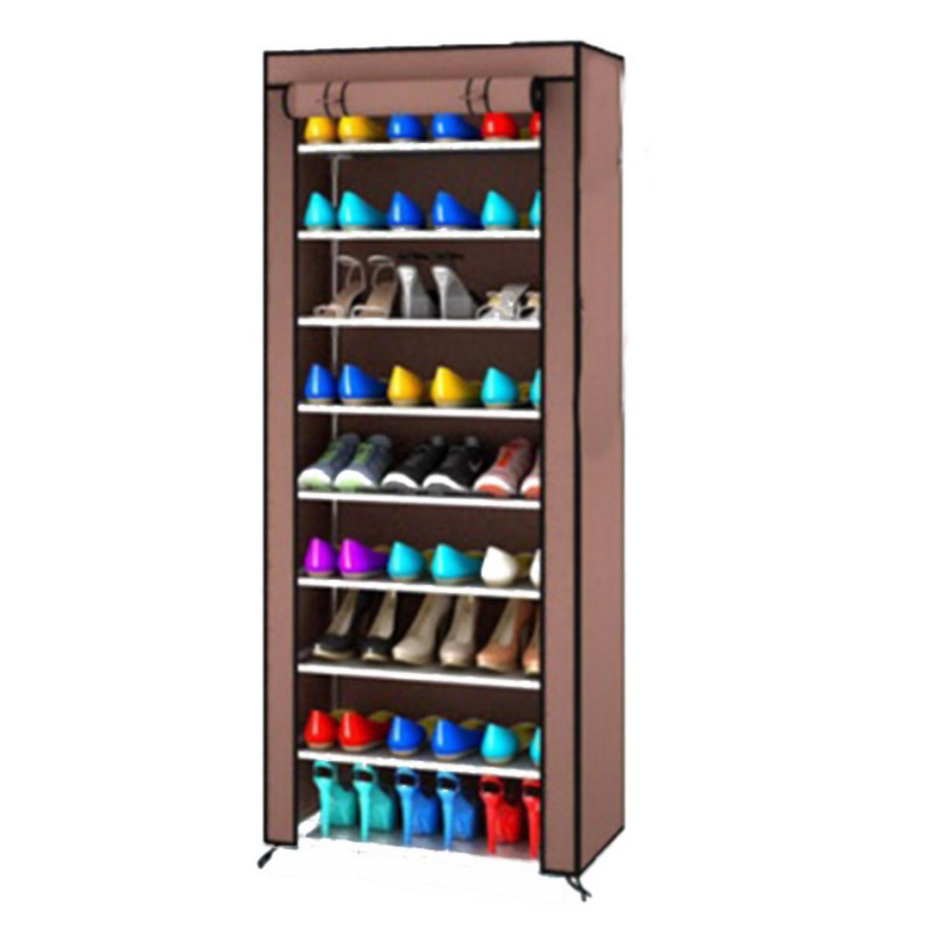 Rak Sepatu 9 Sekat (10 Susun) / Shoe Rack with Dusk Cover