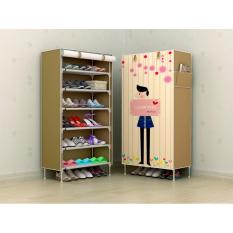 Rak Sepatu Furniture Murah Lemari Baju Lemari Tas Lemari Sepatu Anak Motif Coffe Love 6 Ruang