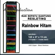 Rak Sepatu Gantung dengan Resleting warna Rainbow Hitam BESTSELLER