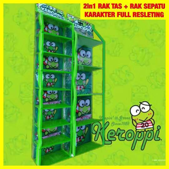 jual rak sepatu rak tas gantung karakter 2in1 mesh jual rak sepatu rak tas gantung karakter 2in1 mesh