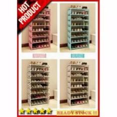 Rak sepatu sandal susun 8 knockdown IMPORT (BLUE)