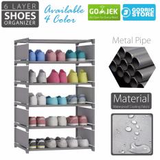 Rak Sepatu SIMPLY MODERN DIY 6 Layer 5 Susun Lemari 85 x 60 x 30 CM - Grey