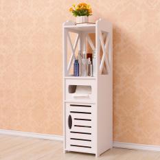 Rak Tempat Penyimpanan Lemari Sepatu Kamar Mandi Sandal Kabinet Cabinet Organizer Kayu Sebaguna Minimalis Putih Standing Diri Berdiri Pojok Corner Dinding Shelf Selves Shelves Storage Rack Side Cabinet