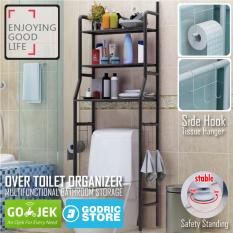 Rak Toilet Organizer WC Tissue Sabun Kloset Kamar Mandi 165 x 50 x 26 - Hitam