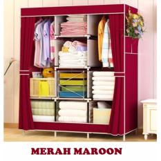 RAKUKU - Lemari Pakaian Jumbo / Rak Baju Serbaguna - Maroon